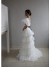 V Neck Ivory Tulle Layered Fabulous Wedding Dress V Neck Ivory Tulle Layered Fabulous Wedding Dress